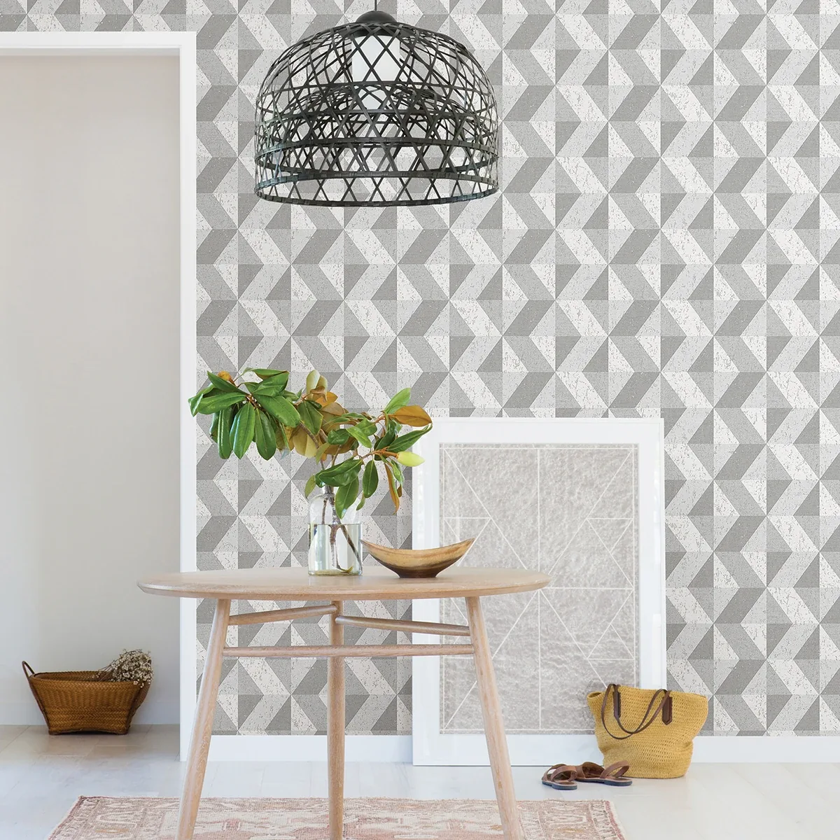 Brewster Home Fashions Cerium Grey Concrete Geometric Wallpaper - SKU 2896-25314
