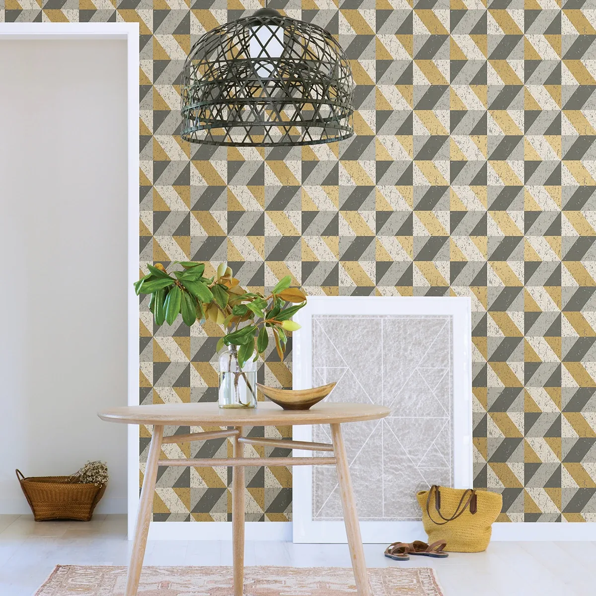 Brewster Home Fashions Cerium Moss Concrete Geometric Wallpaper - SKU 2896-25311