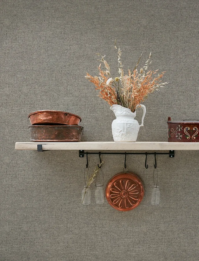 Brewster Home Fashions Chambray Grey Fabric Weave Wallpaper - SKU 4134-72556