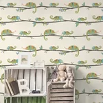 Brewster Home Fashions Chameleon Family Green Canopy Stroll Wallpaper - SKU 4203-27559