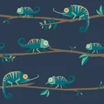 Brewster Home Fashions Chameleon Family Navy Canopy Stroll Wallpaper | Wallpaper Twins Brewster Home Fashions Chameleon Family Navy Canopy Stroll Wallpaper - SKU 4203-27560
