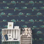 Brewster Home Fashions Chameleon Family Navy Canopy Stroll Wallpaper | Wallpaper Twins Brewster Home Fashions Chameleon Family Navy Canopy Stroll Wallpaper - SKU 4203-27560