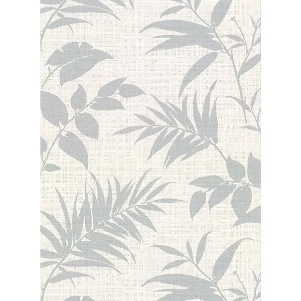 2921-50810 | Chandler Off White Botanical Faux Grasscloth Wallpaper