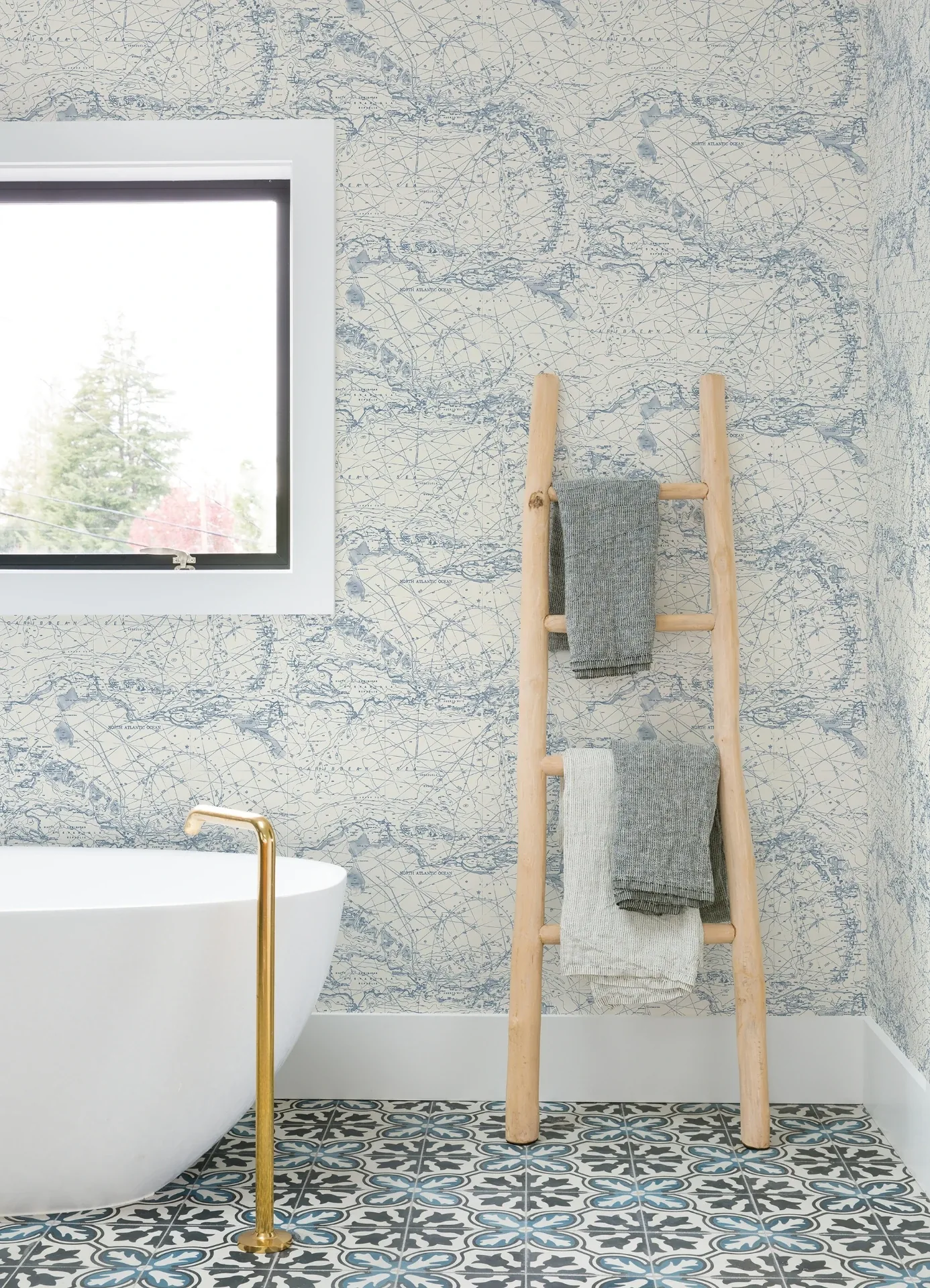 Brewster Home Fashions Charts Navy Nautical Chart Wallpaper - SKU 4071-71056