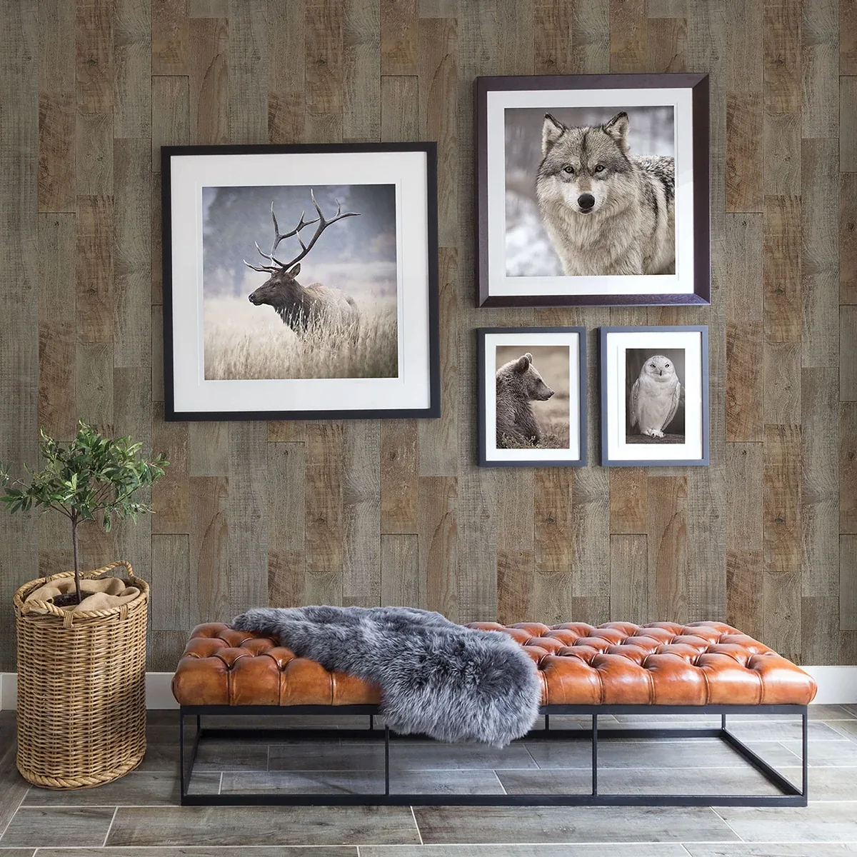 Brewster Home Fashions Chebacco Brown Wooden Planks Wallpaper - SKU 3123-12693