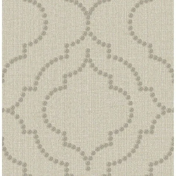 Brewster Home Fashions Chelsea Taupe Quatrefoil Wallpaper - SKU 3114-003356