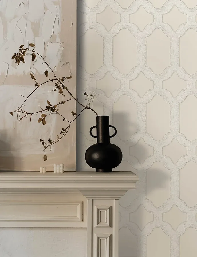 Brewster Home Fashions Chervil Cream Trellis Wallpaper - SKU 4134-72541