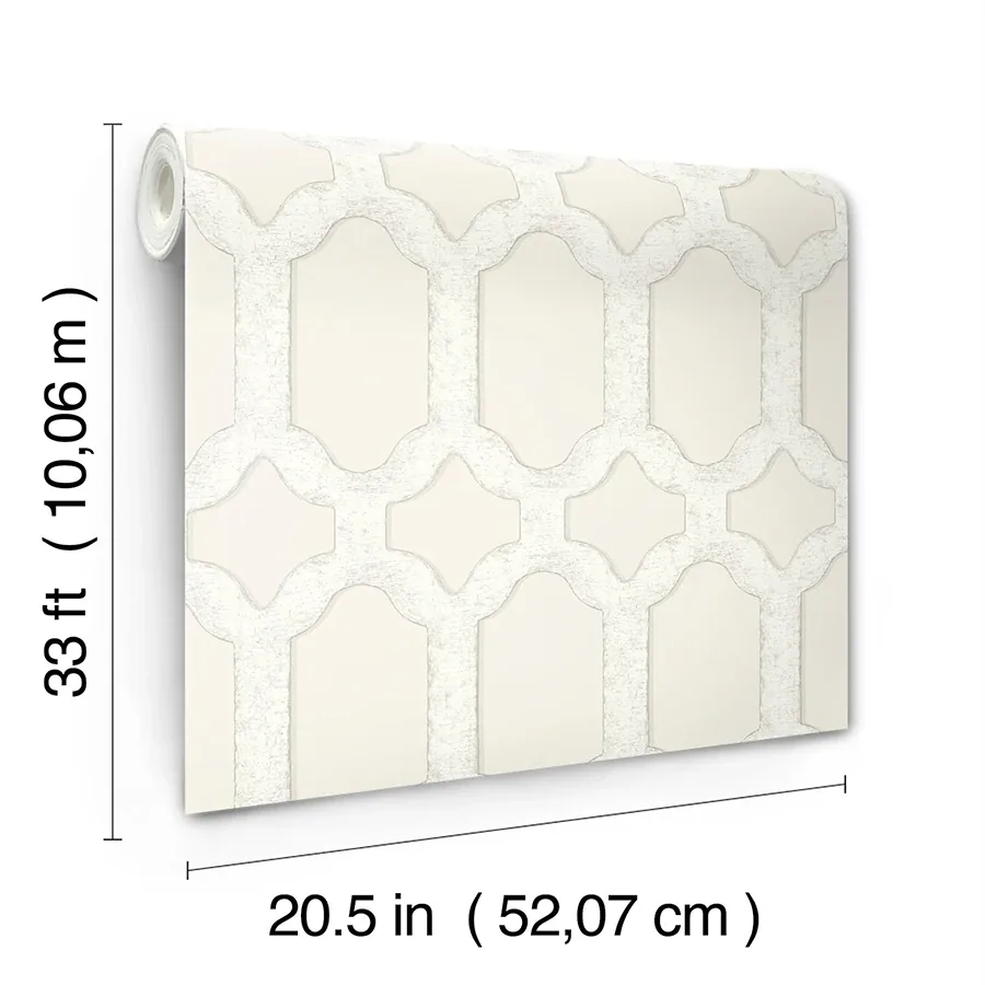Brewster Home Fashions Chervil Cream Trellis Wallpaper - SKU 4134-72541