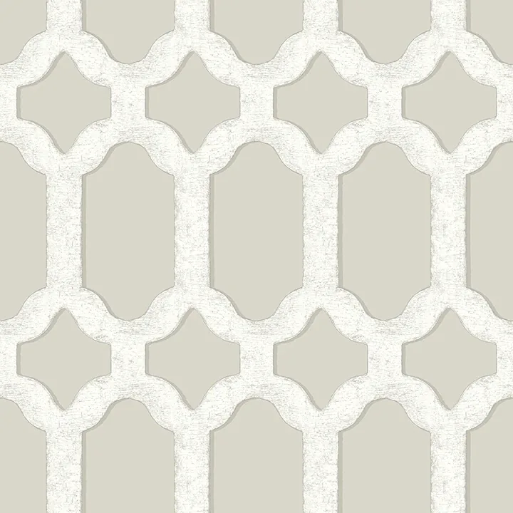 4134-72544 | Chervil Light Grey Trellis Wallpaper