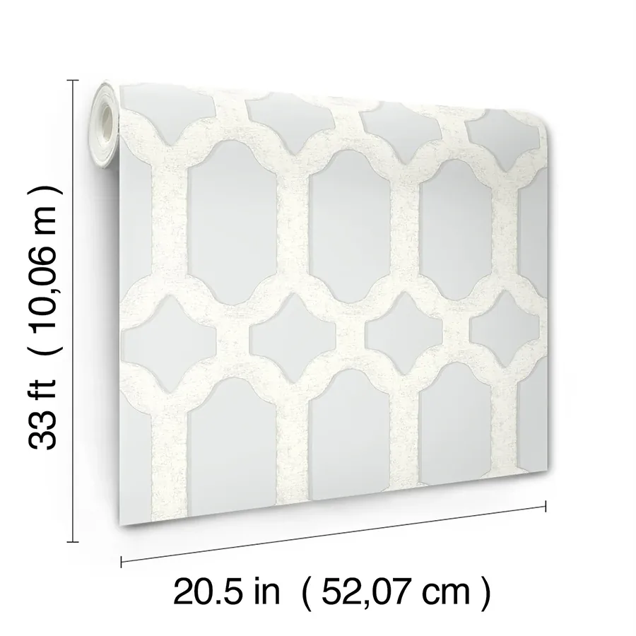 Brewster Home Fashions Chervil Sky Blue Trellis Wallpaper - SKU 4134-72543