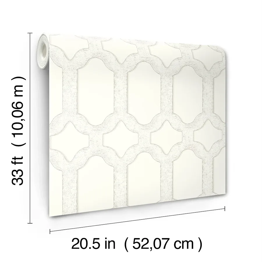 Brewster Home Fashions Chervil White Trellis Wallpaper - SKU 4134-72542