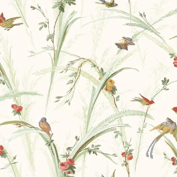 Brewster Home Fashions Cheshire Green Meadowlark Trail Wallpaper - SKU MEA19321