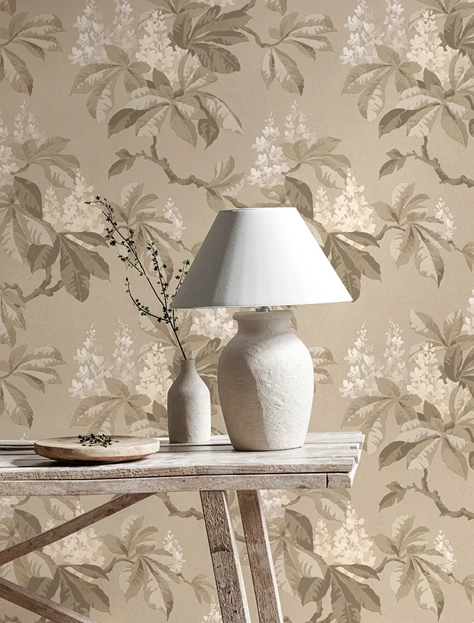 Brewster Home Fashions Chestnut Beige Floral Wallpaper - SKU 4164-M1820