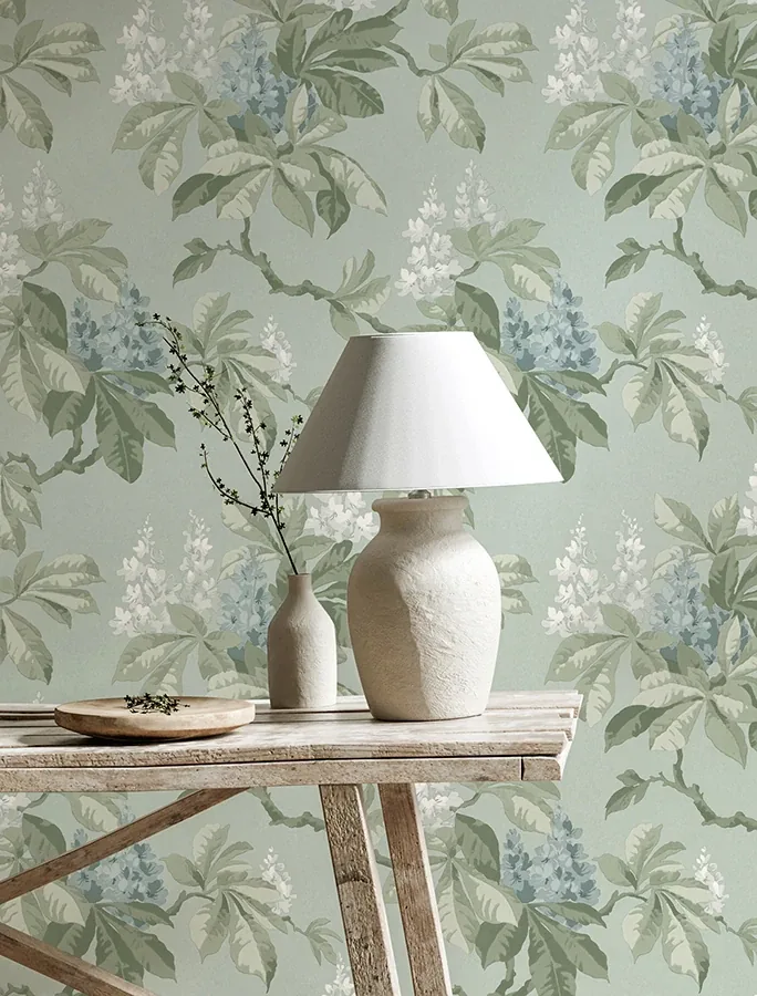 Brewster Home Fashions Chestnut Blue Floral Wallpaper - SKU 4164-M1819