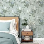 Brewster Home Fashions Chestnut Blue Floral Wallpaper - SKU 4164-M1819