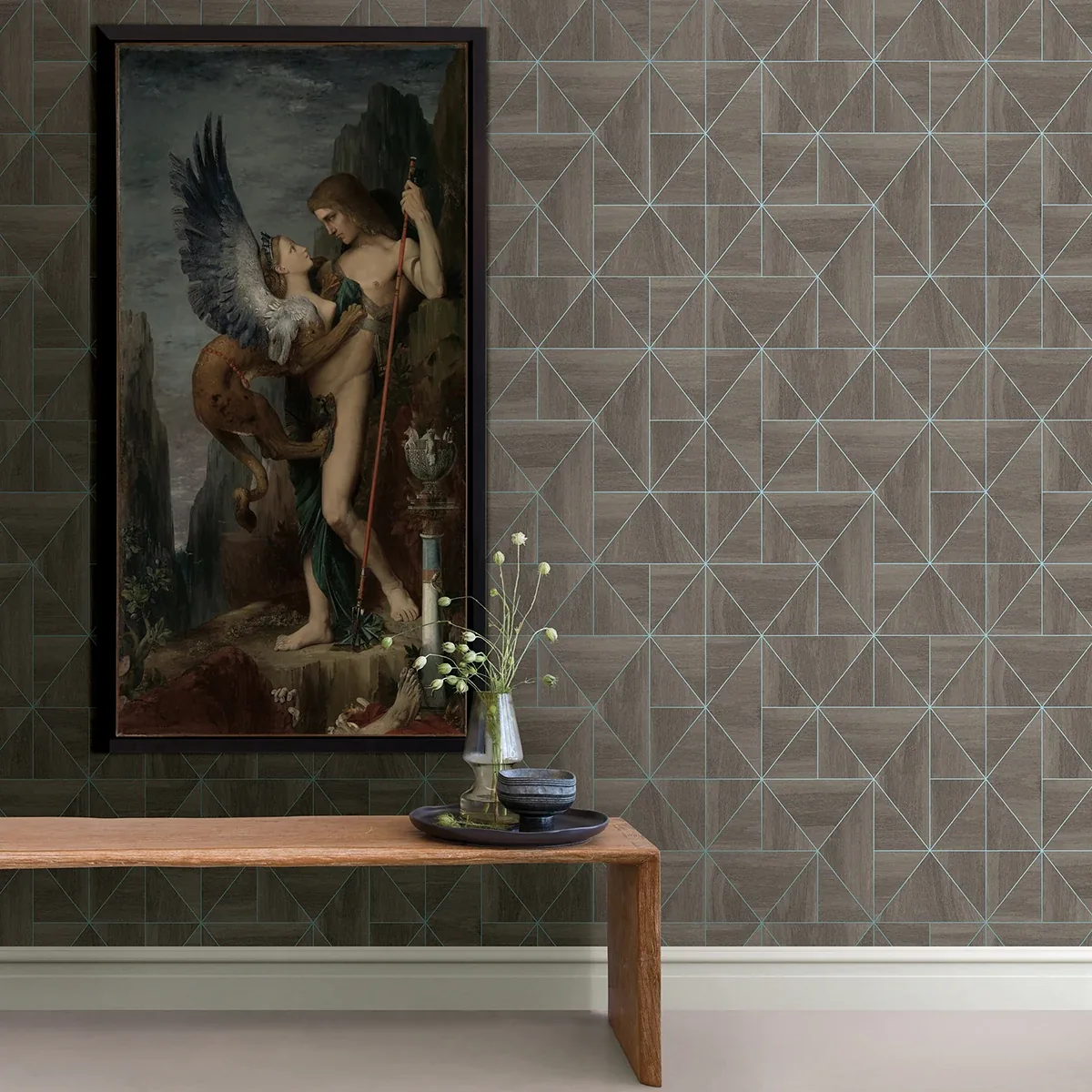 Brewster Home Fashions Cheverny Brown Wood Tile Wallpaper - SKU 2896-25322