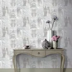 Brewster Home Fashions Chou Light Grey Inspirational Wallpaper - SKU AH692800