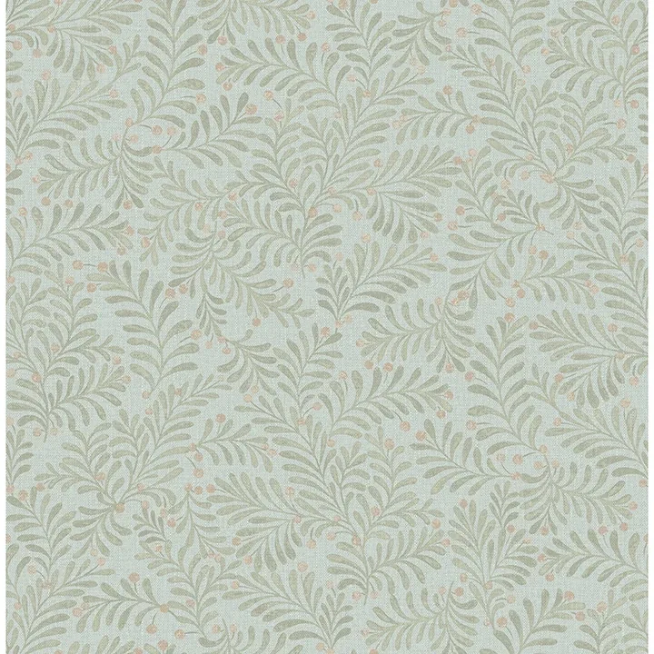 Brewster Home Fashions Chrysantha Aqua Berry Branches Wallpaper - SKU 4148-27446