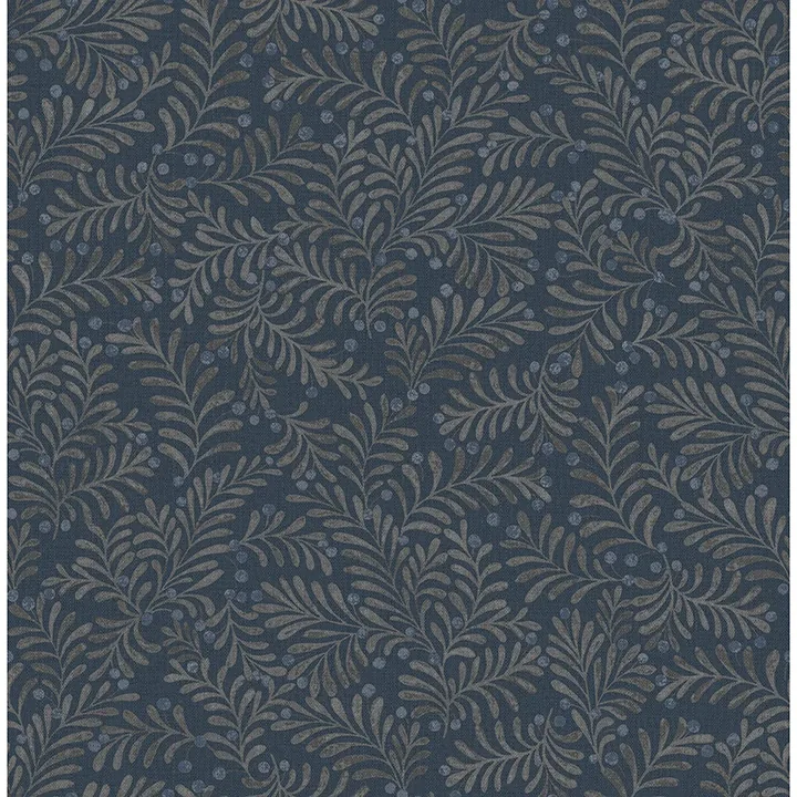 4148-27443 | Chrysantha Navy Berry Branches Wallpaper