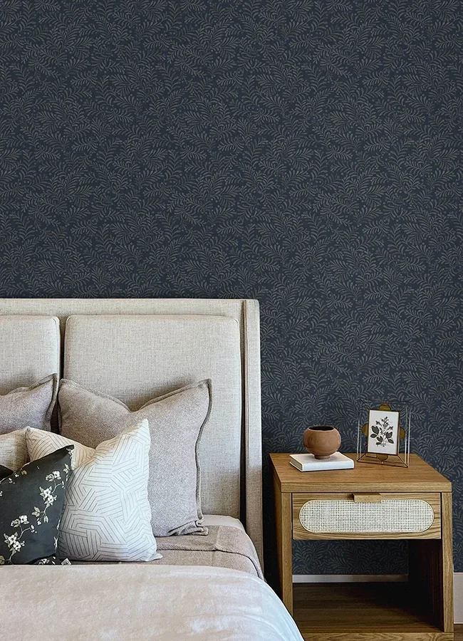 Brewster Home Fashions Chrysantha Navy Berry Branches Wallpaper - SKU 4148-27443
