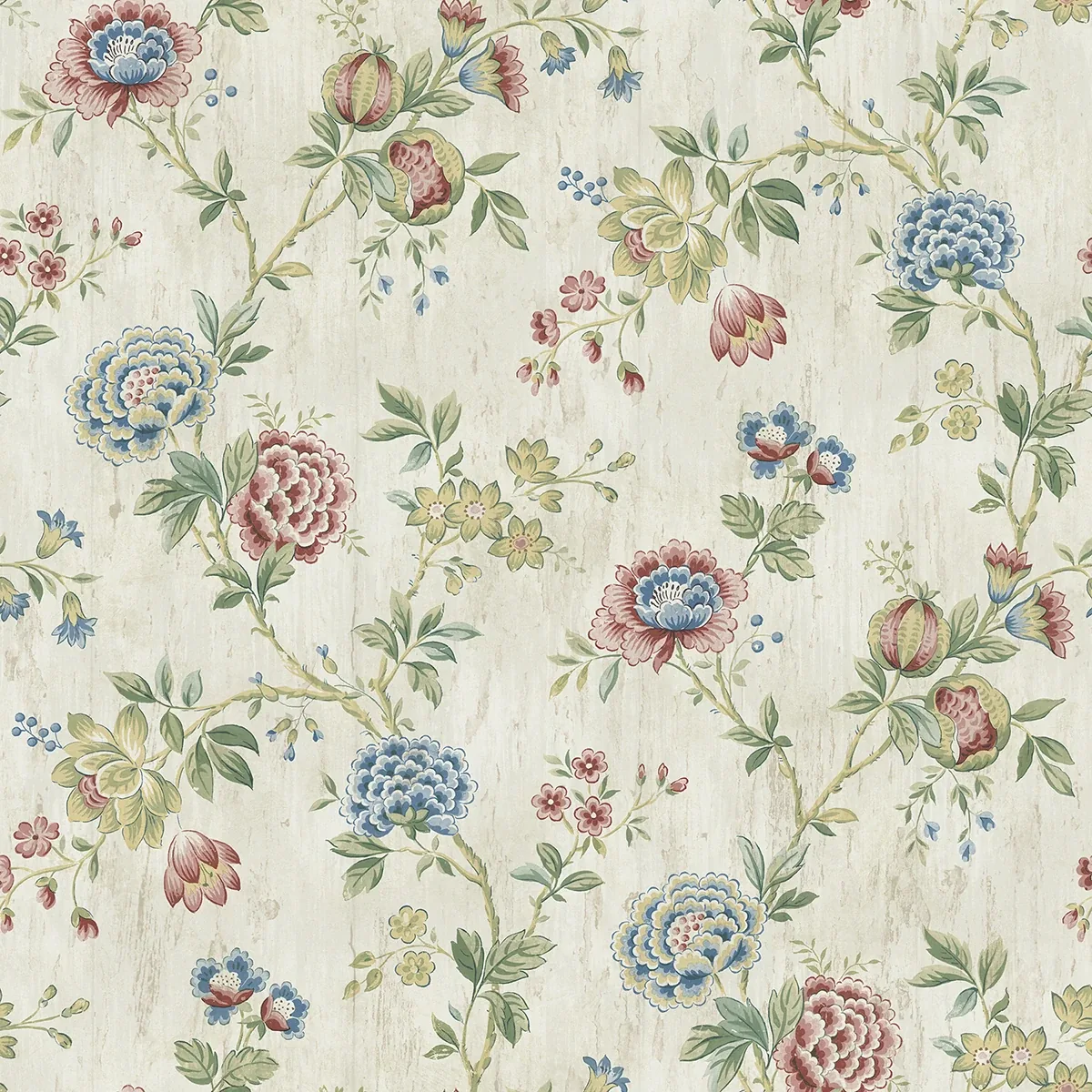 Brewster Home Fashions Chrysanthemum Multicolor Jacobean Wallpaper - SKU 3123-02211