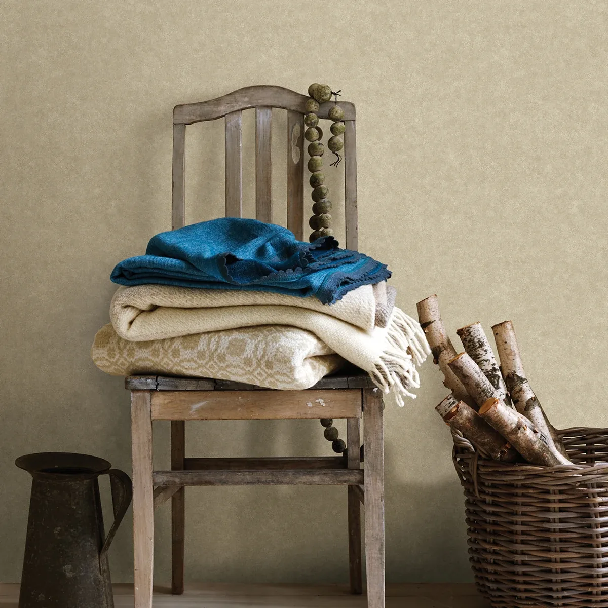 Brewster Home Fashions Cielo Champagne Sponged Metallic Wallpaper - SKU 2896-25361