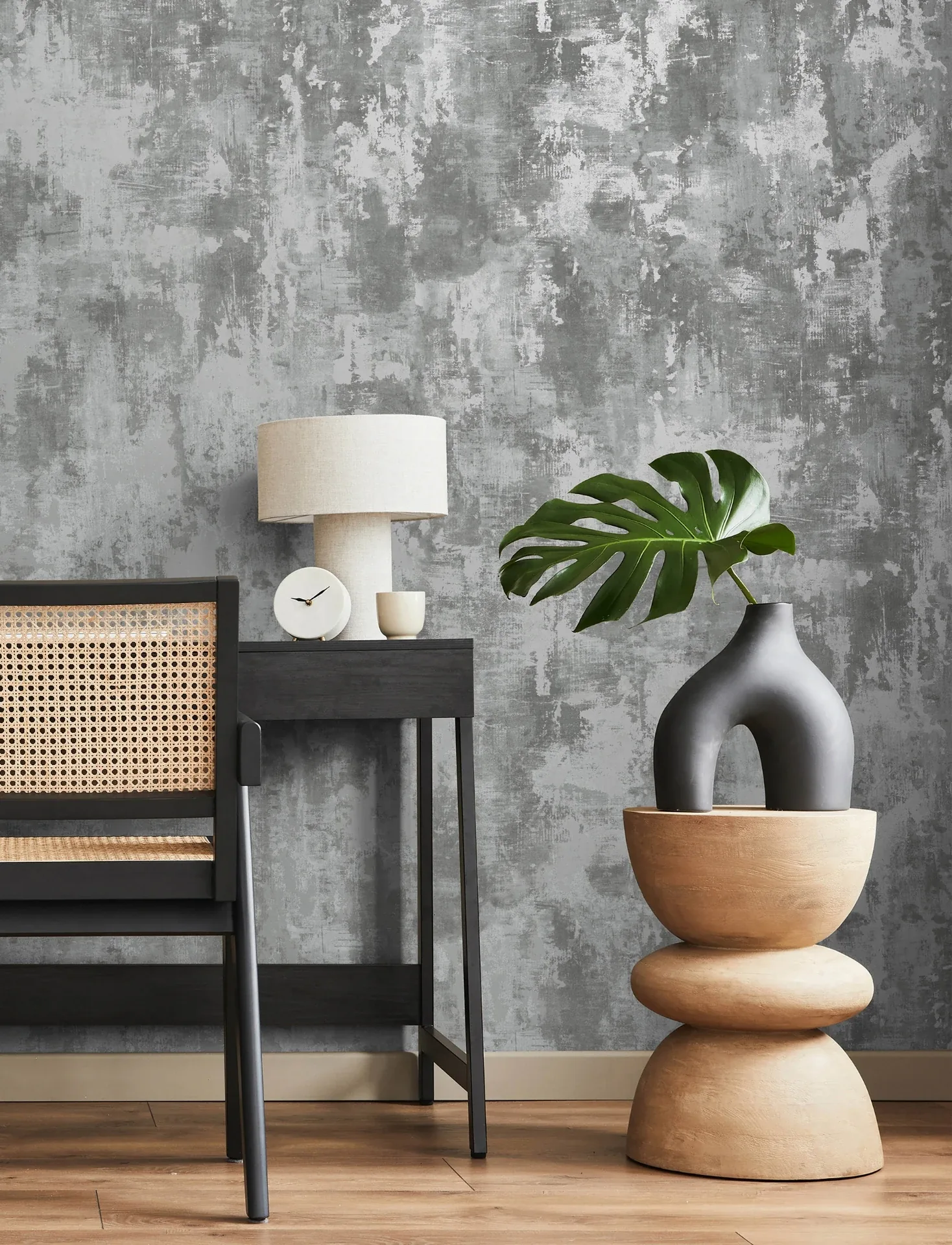 Brewster Home Fashions Cierra Pewter Stucco Wallpaper - SKU 4157-43063