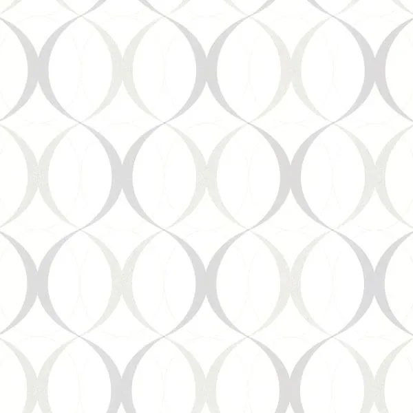 450-67352 | Circulate White Retro Orb Wallpaper