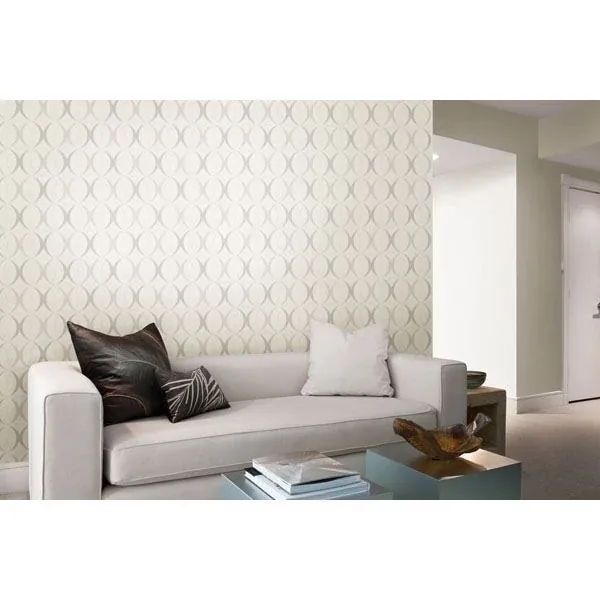 Brewster Home Fashions Circulate White Retro Orb Wallpaper - SKU 450-67352