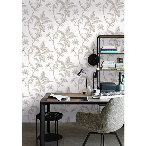 Brewster Home Fashions Cival White Fern Trail Wallpaper - SKU MG31845