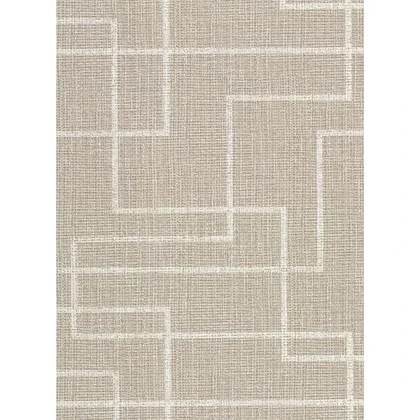 2921-50507 | Clarendon Brown Geometric Faux Grasscloth Wallpaper