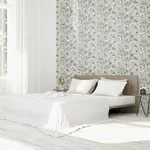 Brewster Home Fashions Clarissa Grey Glitter Bloom Wallpaper | Wallpaper Twins Brewster Home Fashions Clarissa Grey Glitter Bloom Wallpaper - SKU AH692803