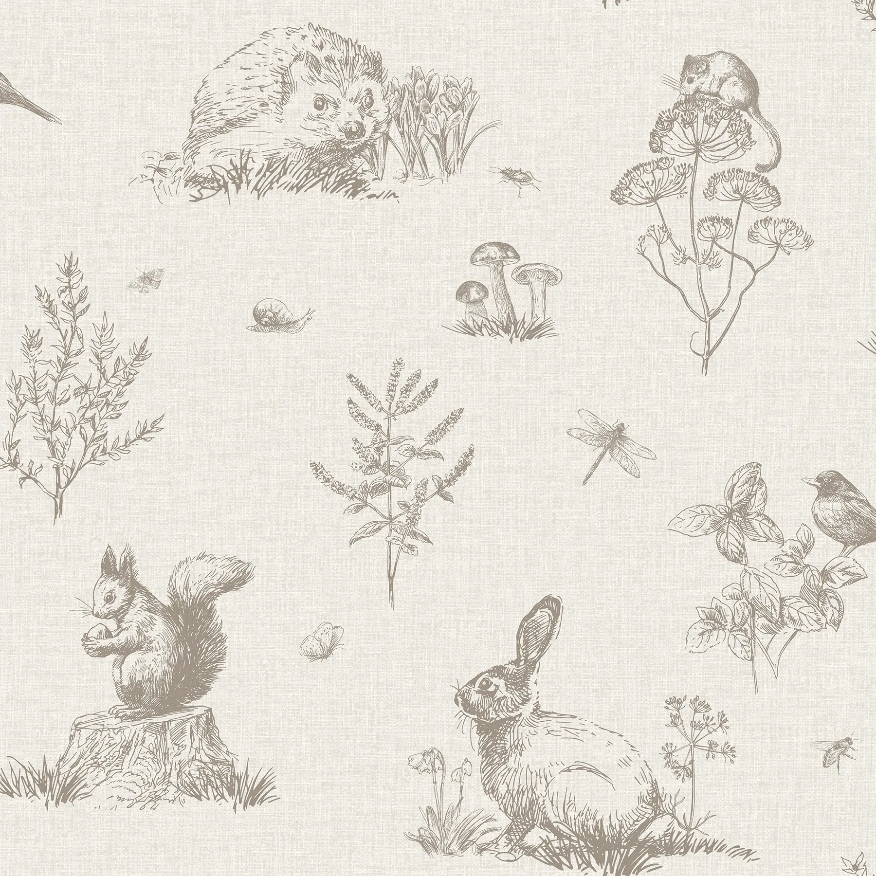 Brewster Home Fashions Clawford Beige Meadow Friends Wallpaper - SKU AH924409