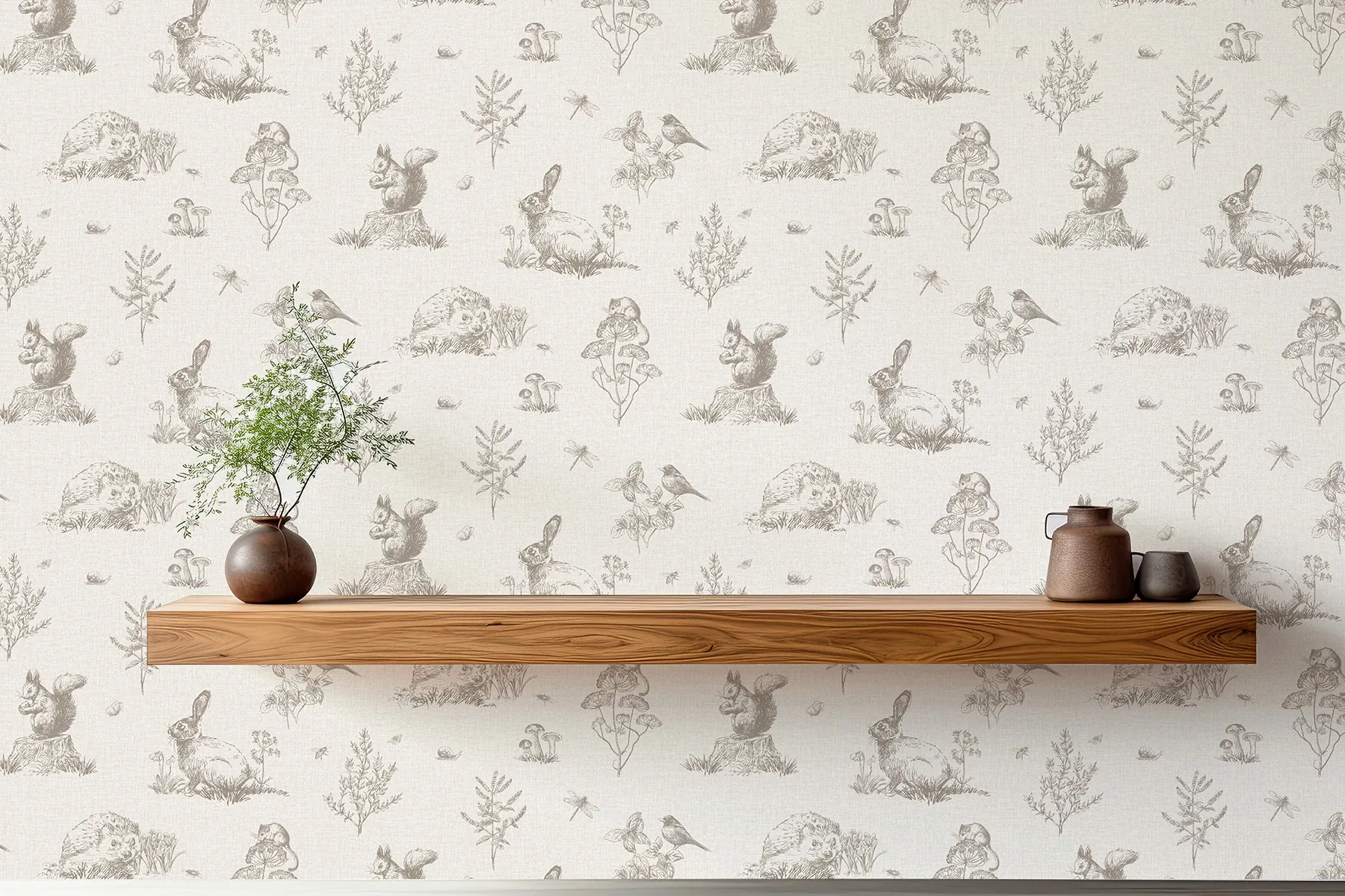 Brewster Home Fashions Clawford Beige Meadow Friends Wallpaper | Wallpaper Twins Brewster Home Fashions Clawford Beige Meadow Friends Wallpaper - SKU AH924409