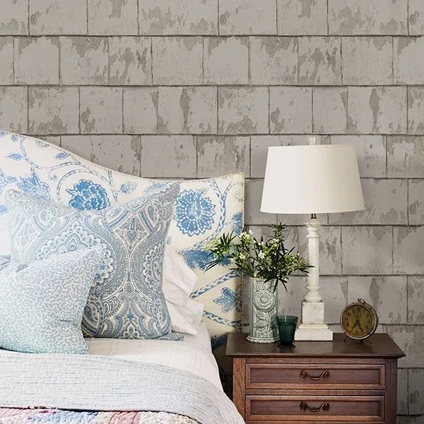 Brewster Home Fashions Clint Grey Weathered Wood Wallpaper - SKU 3119-13041
