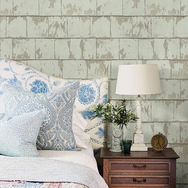 Brewster Home Fashions Clint Sage Weathered Wood Wallpaper - SKU 3119-13042