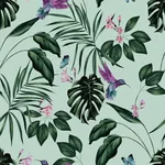 Brewster Home Fashions Clivia Mint Hummingbird Wallpaper - SKU WLD53115W