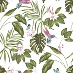 Brewster Home Fashions Clivia White Hummingbird Wallpaper | Wallpaper Twins Brewster Home Fashions Clivia White Hummingbird Wallpaper - SKU WLD53114W