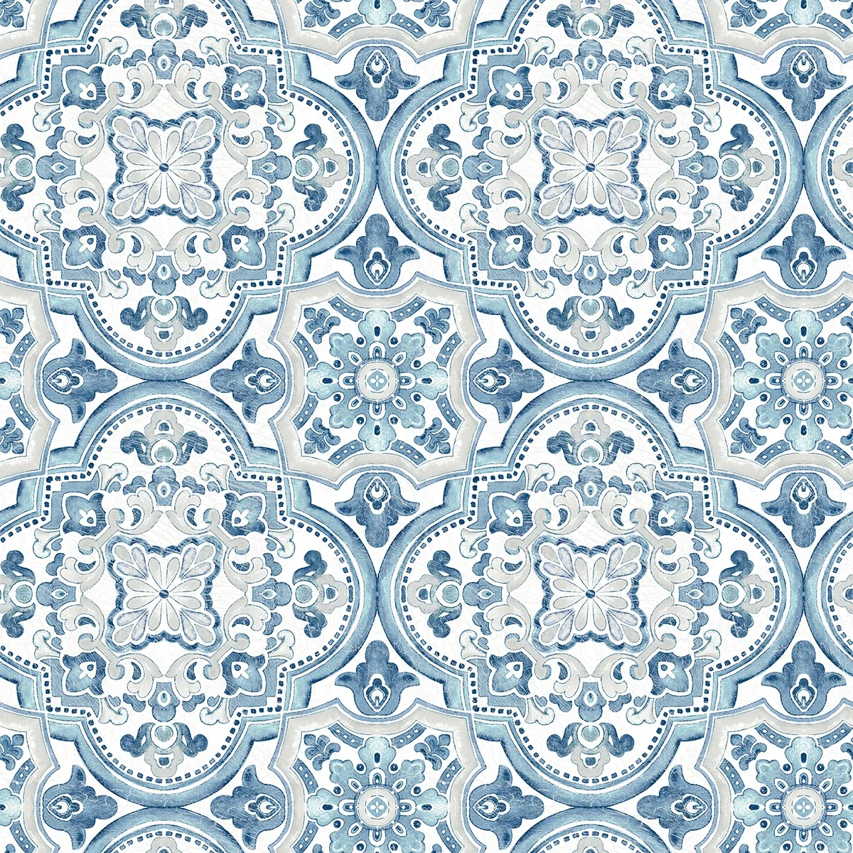 3124-13962 | Concord Blue Medallion Wallpaper