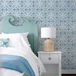 Brewster Home Fashions Concord Blue Medallion Wallpaper - SKU 3124-13962