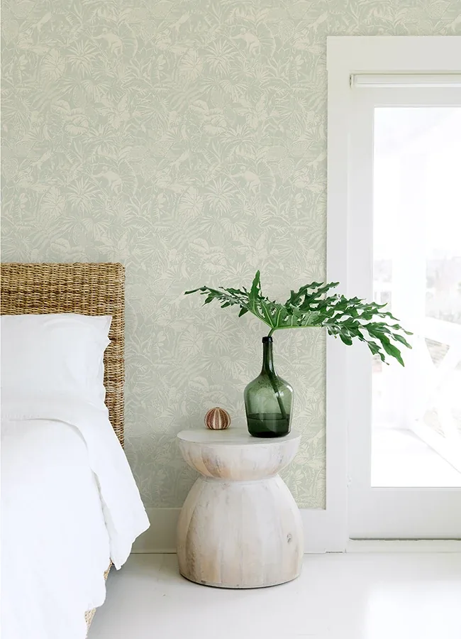 Brewster Home Fashions Corcovado Aqua Jungle Jamboree Wallpaper - SKU 4071-71013