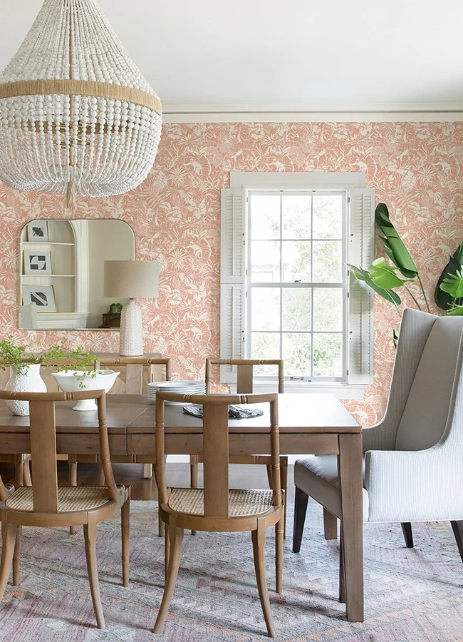 Brewster Home Fashions Corcovado Coral Jungle Jamboree Wallpaper - SKU 4071-71010