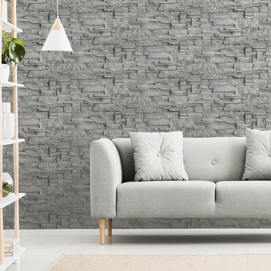 Brewster Home Fashions Cornell Grey Slate Wall Wallpaper - SKU AH909704