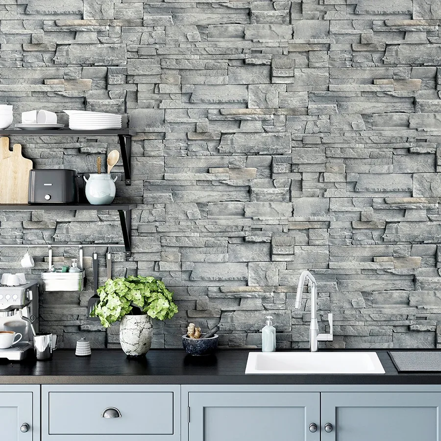Brewster Home Fashions Cornell Grey Slate Wall Wallpaper - SKU AH909704