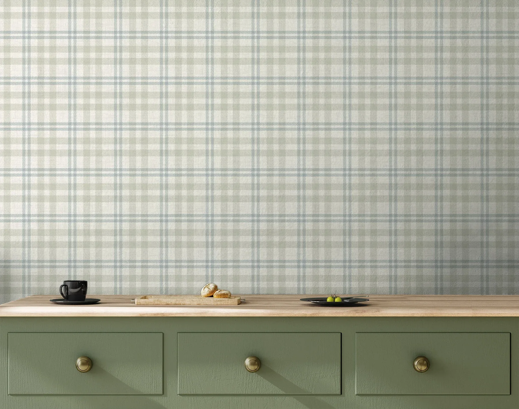 Brewster Home Fashions Corrine Neutral Countryside Check Wallpaper - SKU AH294606