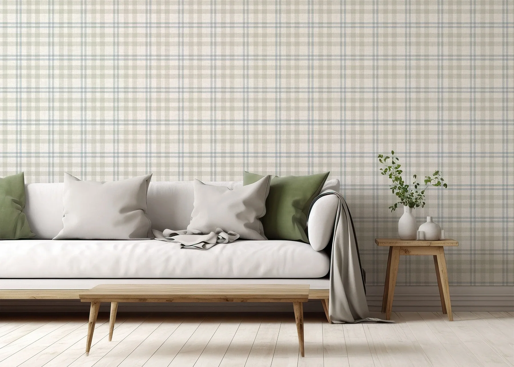 Brewster Home Fashions Corrine Neutral Countryside Check Wallpaper - SKU AH294606