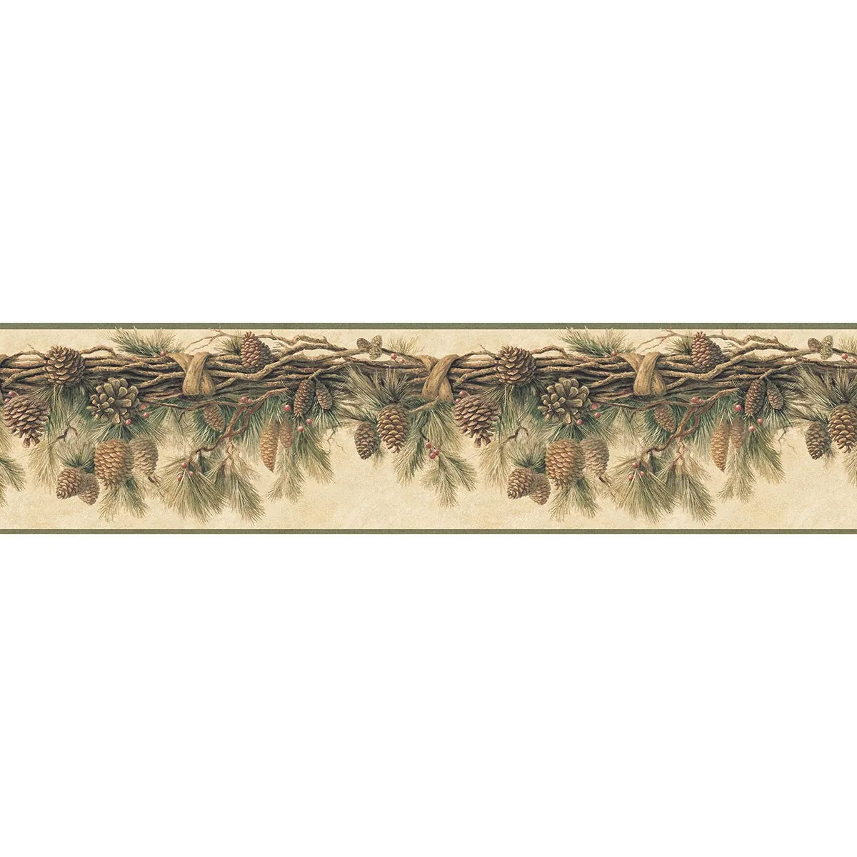 Brewster Home Fashions Coulter Olive Pinecone Forest Wallpaper - SKU 3123-01391