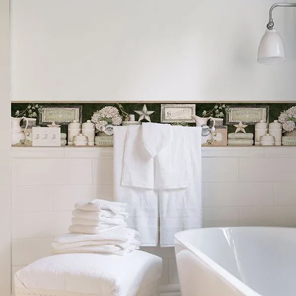 Brewster Home Fashions Country Bath Black Rustic Wallpaper - SKU 3119-63102B