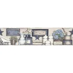 Brewster Home Fashions Country Bath Blue Rustic Wallpaper - SKU 3119-63104B