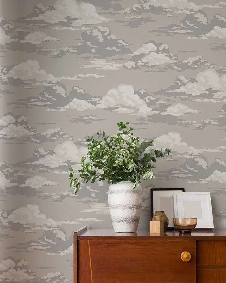 Brewster Home Fashions Cumulus Neutral Clouds Wallpaper - SKU 4164-M1809